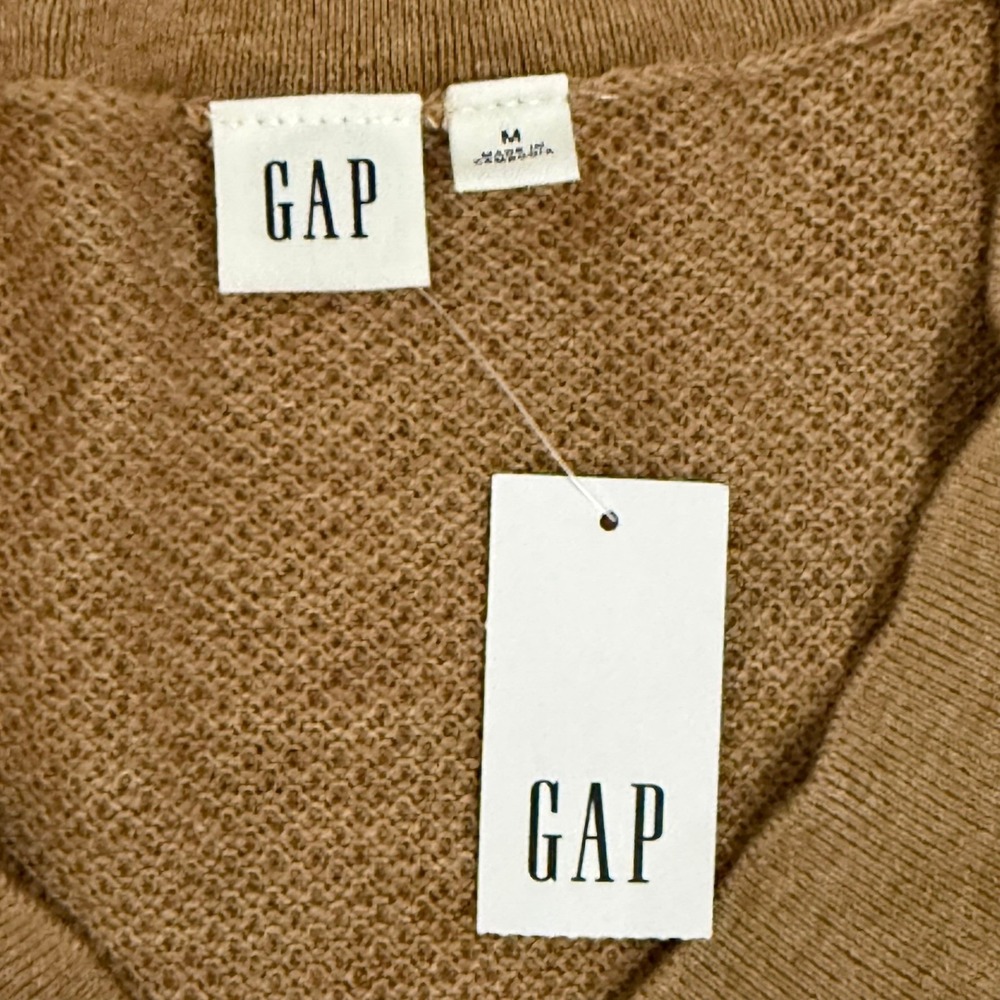 NWT GAP Womens Brown VNeck Textured Long Sleeve Sweater Size Medium NWT Fall - Picture 4 of 12